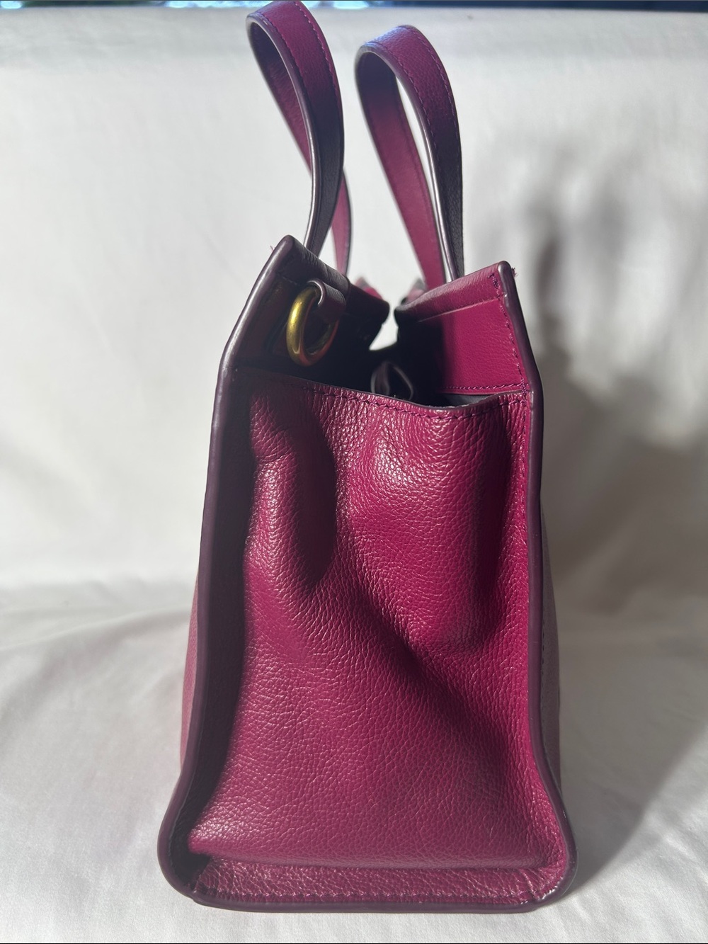 Fossil Kingston Leather Satchel in Deep Plum - Picture 11 of 11